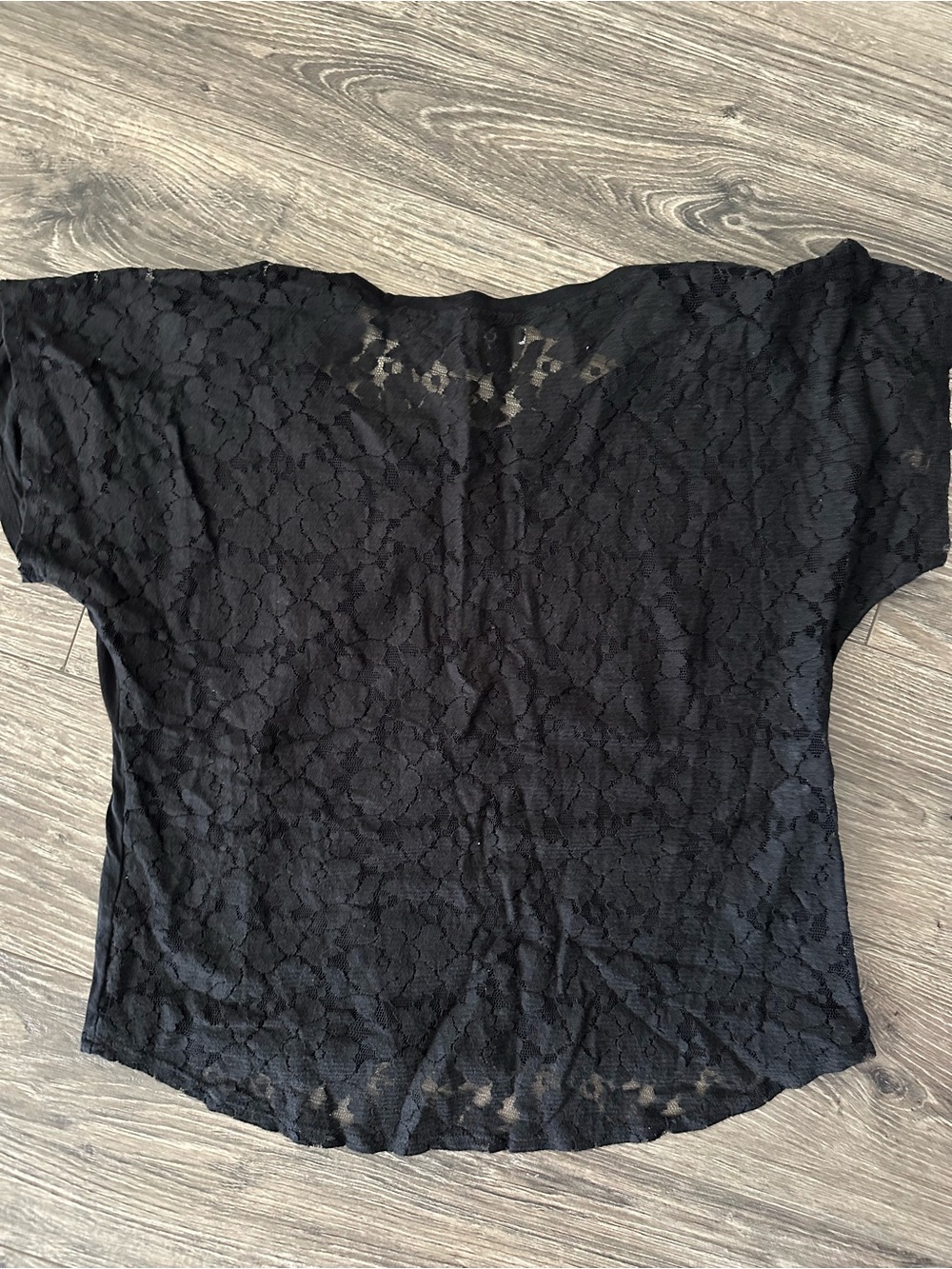 StyleMint Black Lace-Back Short Sleeve Top - Picture 2 of 3